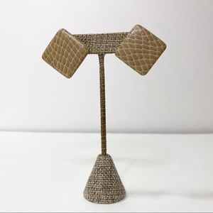 Vintage 70’s Stud Earnings-Snakeskin Look Pierced Ear Style